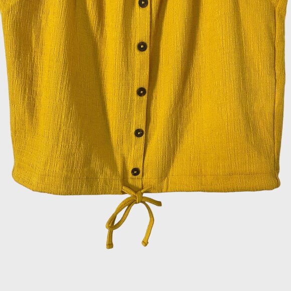 Madewell Texture & Thread Off-the-Shoulder Button-Front Top Women's Small New - Picture 6 of 12